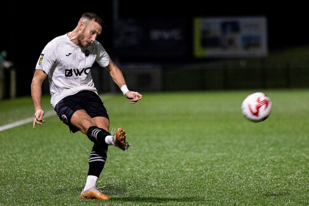 Luke Cummings of Pontypridd United in action.
Pontypridd United v Ammanford in the JD Cymru South at USW Sports Park on the 1st November 2024