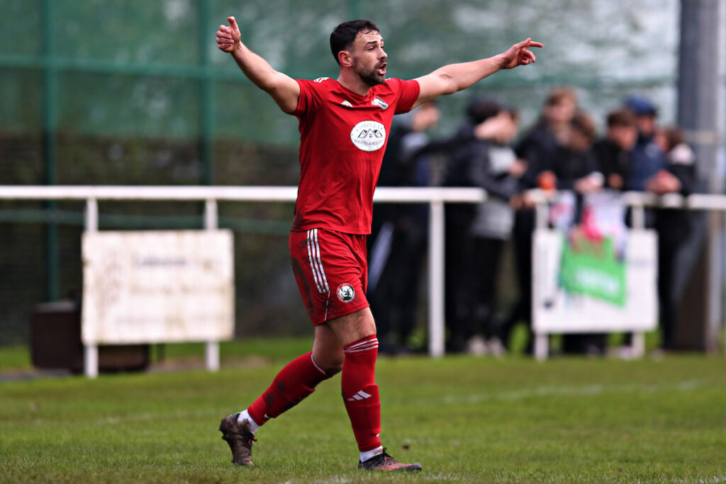 Buckley's Conor Littler during Buckley Town vs CPD Bangor 1876 in 16 of the JD Cymru North at The Globe, Buckley