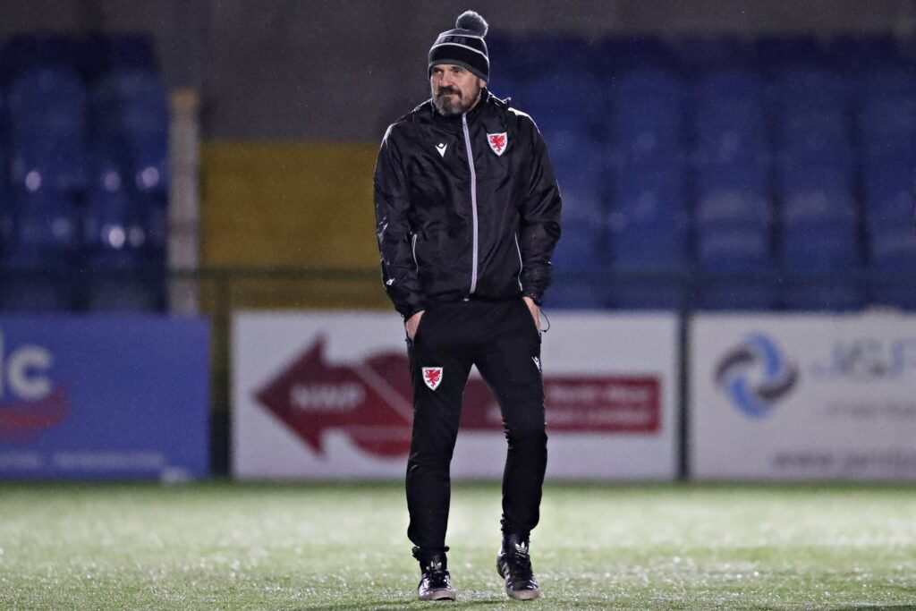 JD Cymru Leagues Referee Arthur Smallman before Gresford Athletic vs Prestatyn Town in Round 17 of the JD Cymru North at the Hollingsworth Group Stadium, Broughton