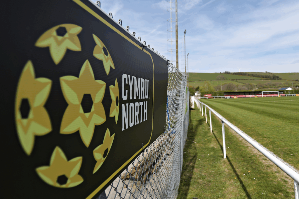 JD Cymru North banner at Penrhyncoch FC.
