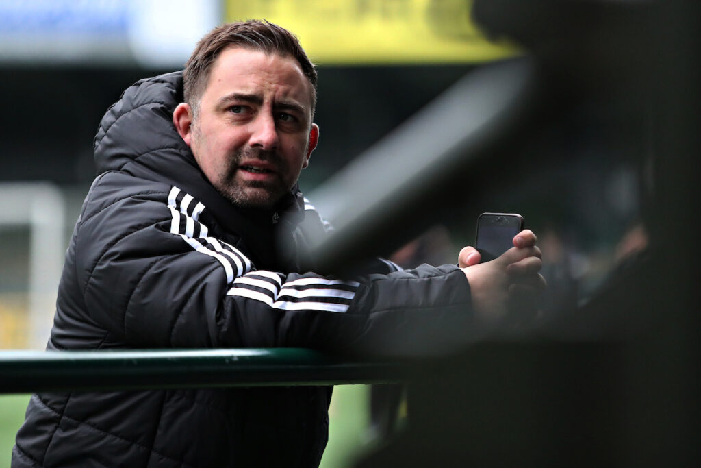Aberystwyth Town manager Callum McKenzie at The New Saints' Park Hall. 