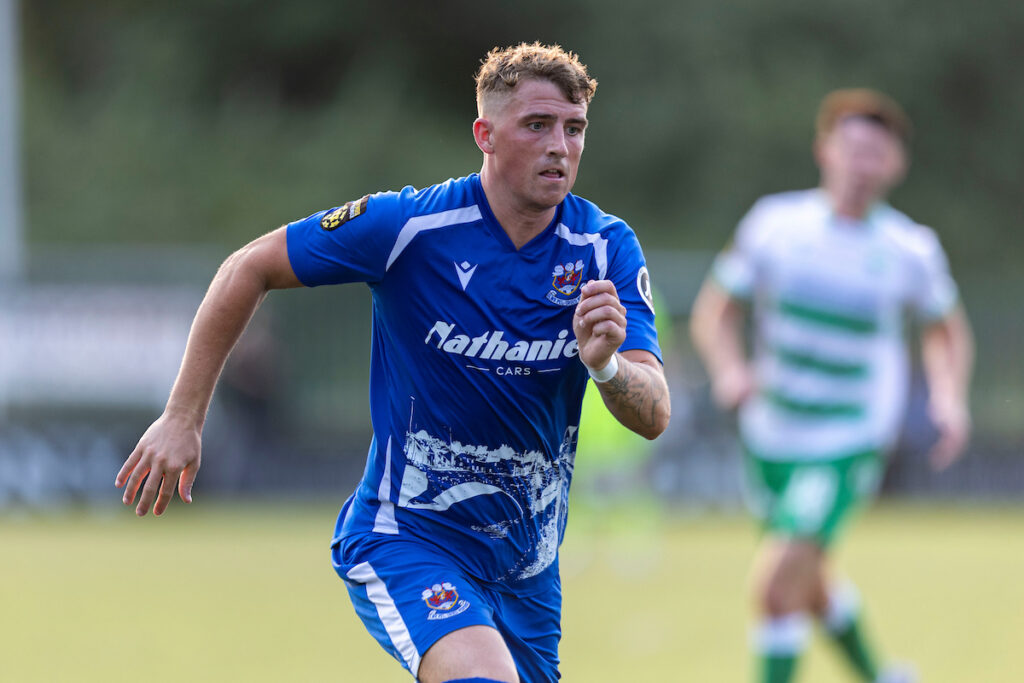 Mael Davies of Penybont in action.
Penybont v The New Saints in the JD Cymru Leagues Premier at the Dragon Bet Stadium on the 16th August 2025