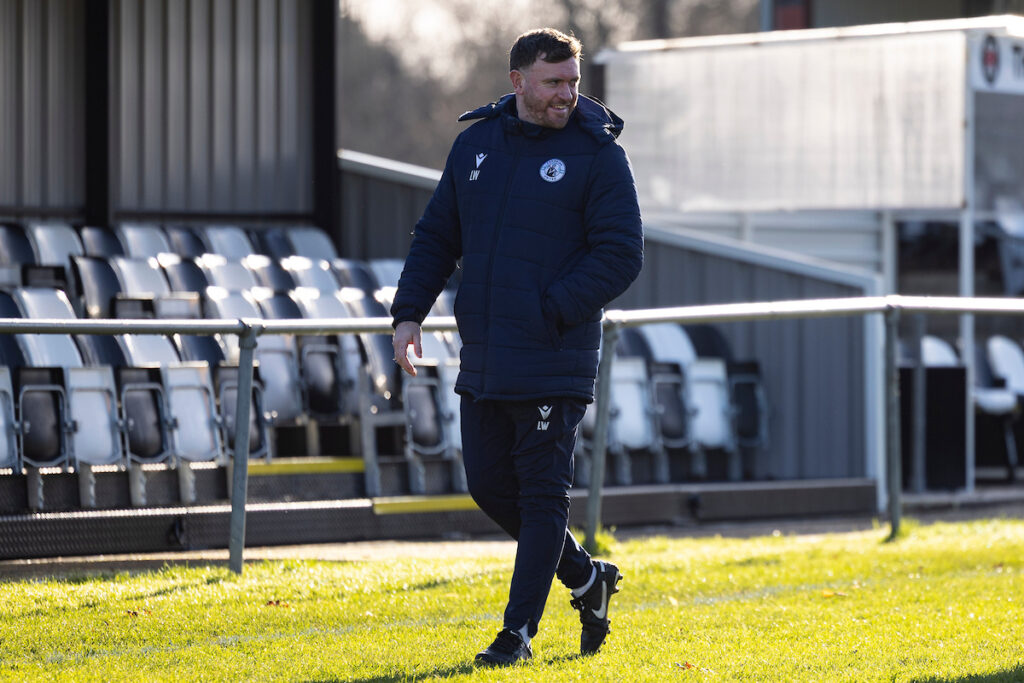 Cambrian Untied manager Liam Williams arrives.
Cardiff Draconians v Cambrian United in the JD Cymru South at Lydstep Park on the 10th January 2026.