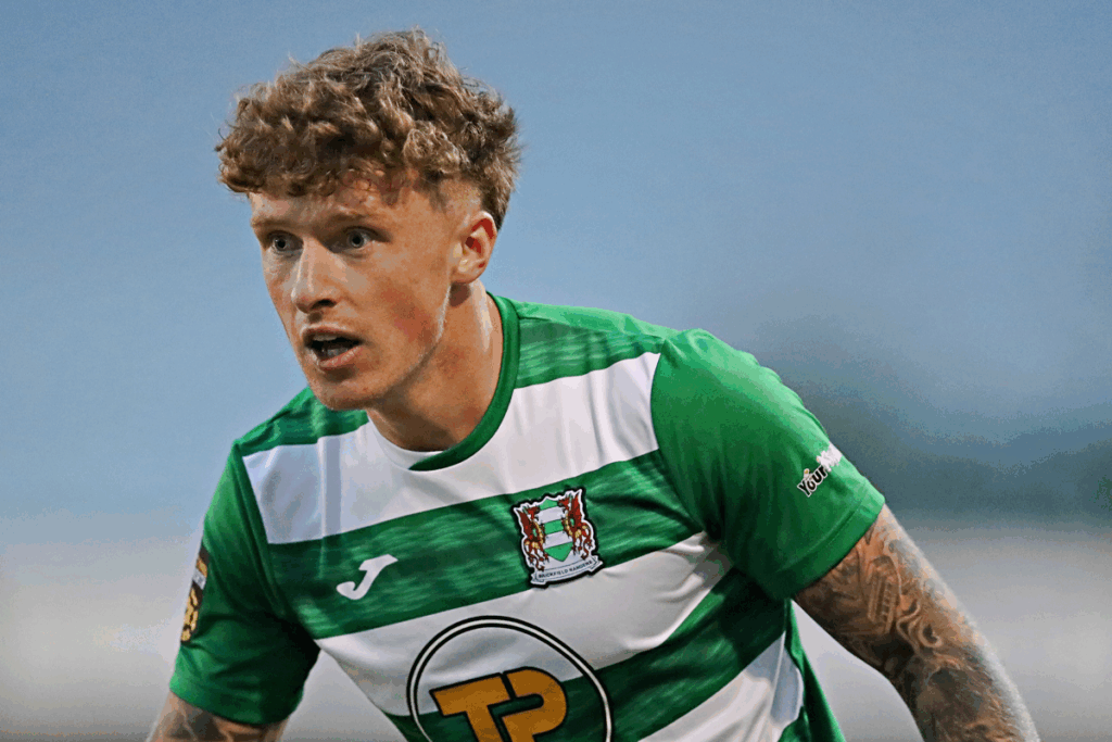 Dan Jones in action for Cymru North side Brickfield Rangers 