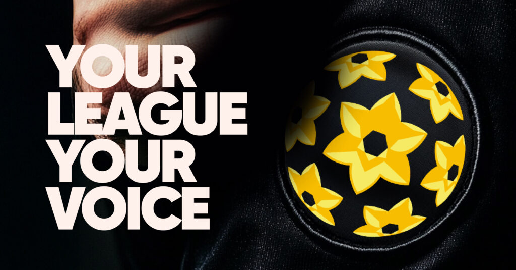 Your Voice. Your League. JD Cymru Premier badge
